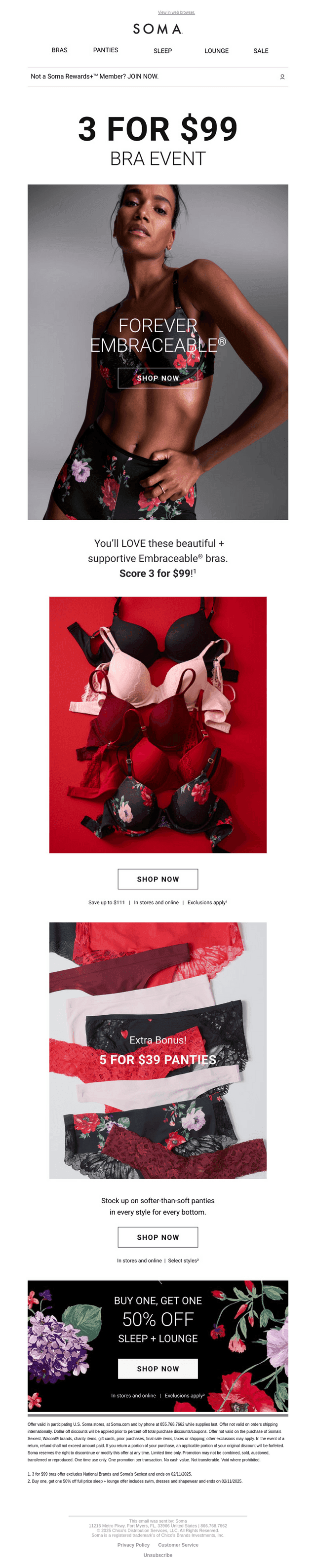 Need new everyday bras? Get 3 for $99!