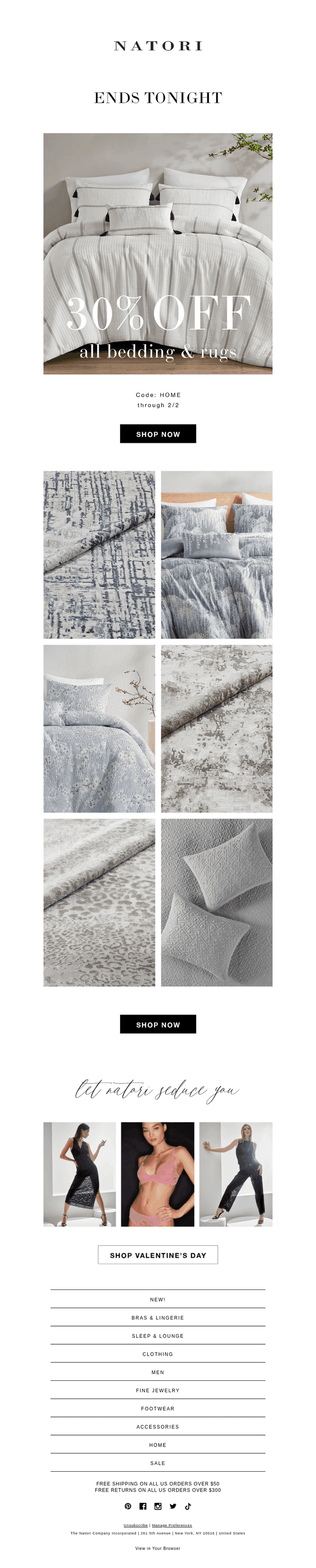Ends Tonight: 30% Off All Bedding & Rugs