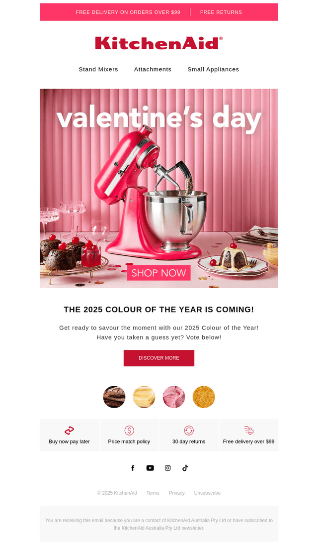 KitchenAid Australia & New Zealand email from Mon, Feb 3, 2025