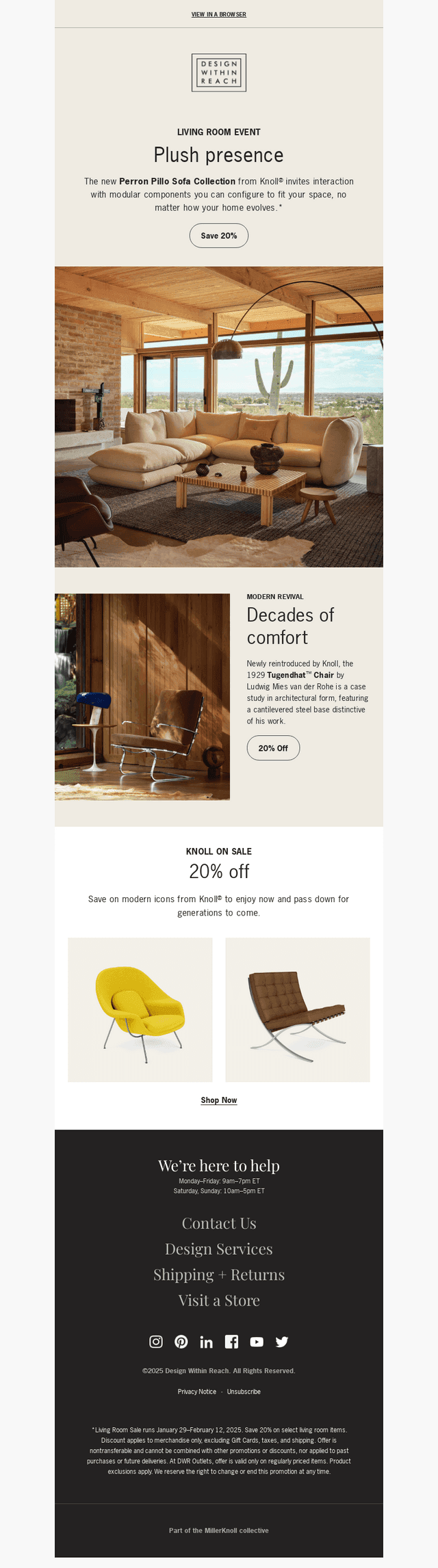 20% off modern icons from Knoll