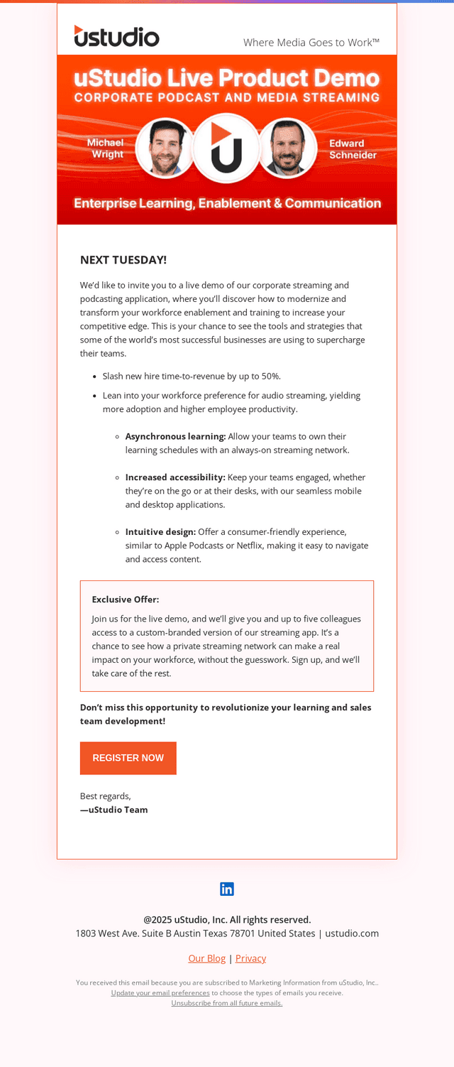 uStudio email from Tue, Feb 4, 2025