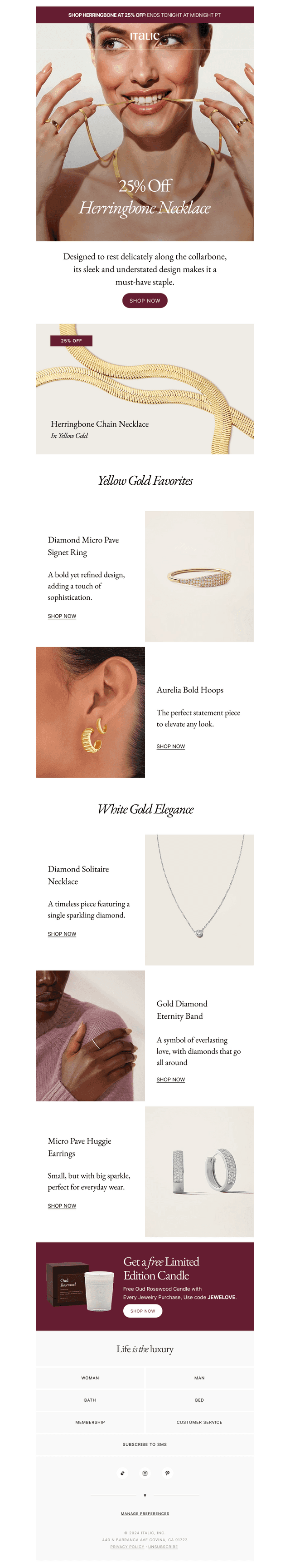 Today Only | 25% Off Herringbone Chain