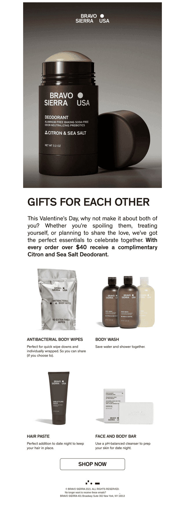 Complimentary $20 Deodorant