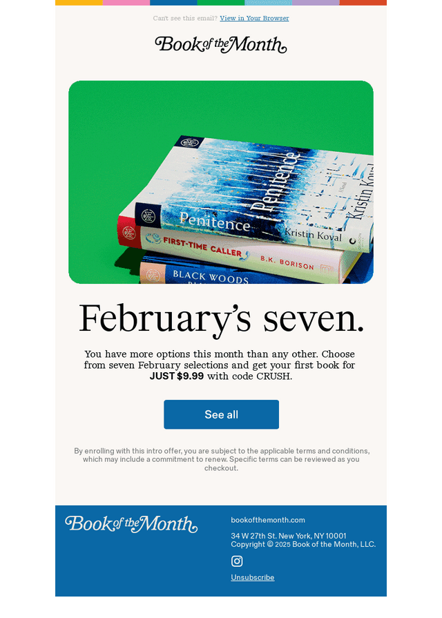 February has SEVEN books.