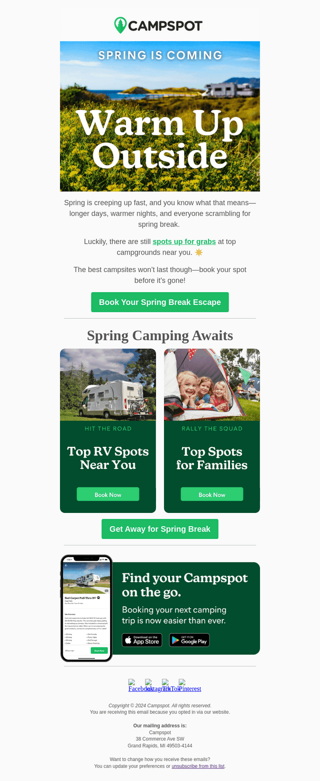 Spring break spots still open by you! 😲☀️🌱