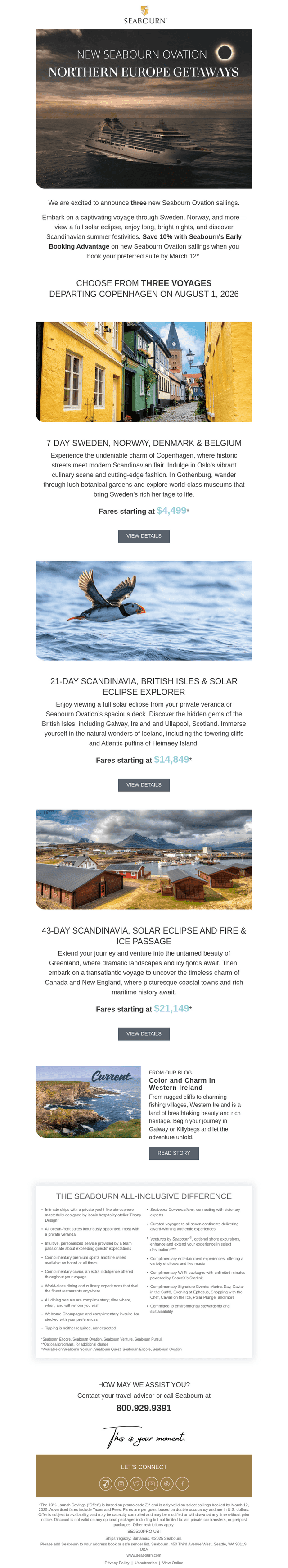 Announcing NEW Seabourn Ovation Sailings
