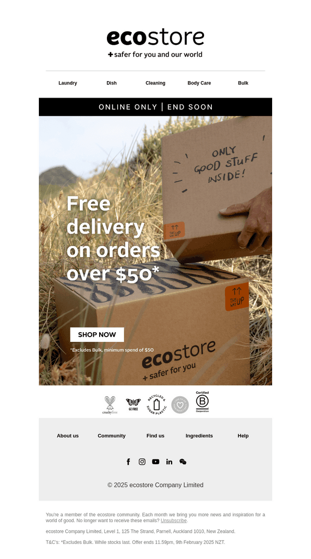 Get Free Delivery Before It's Too Late!
