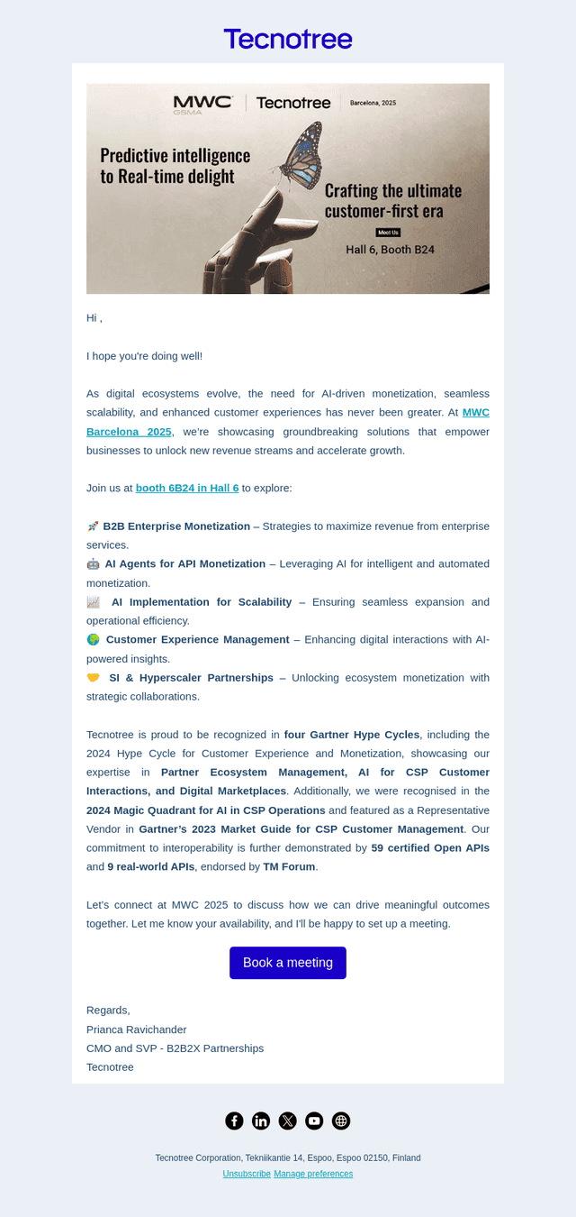 Tecnotree email from Wed, Feb 5, 2025