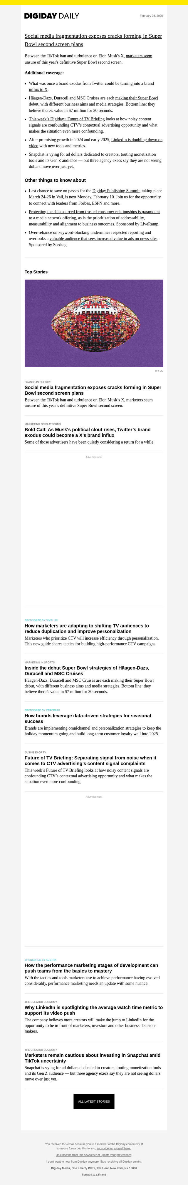Digiday email from Wed, Feb 5, 2025