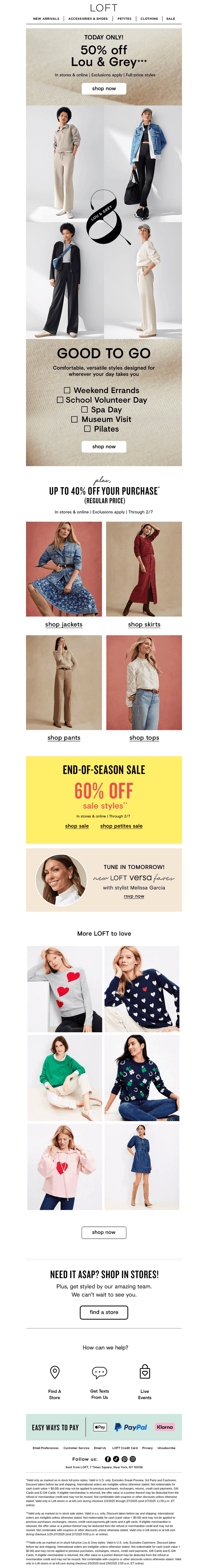 50% off Lou & Grey TODAY ONLY