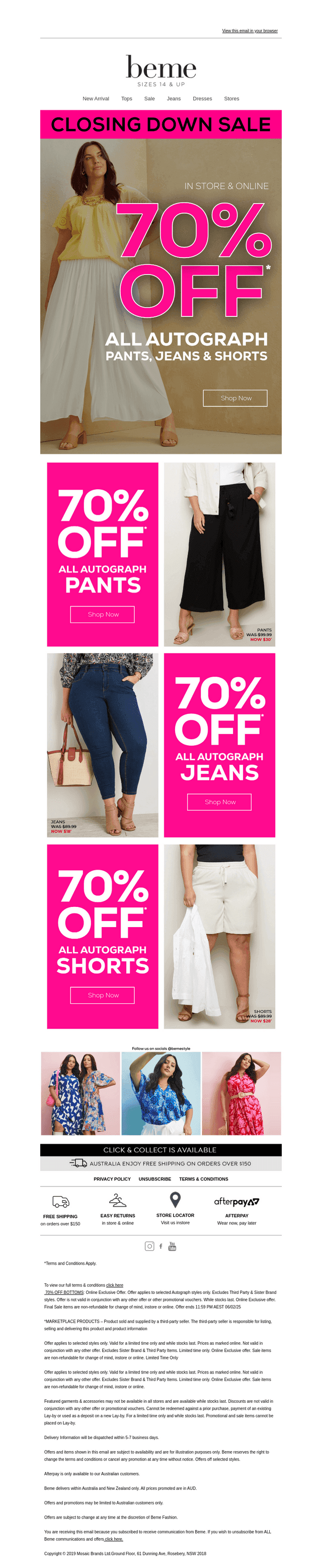 70% OFF* ALL Autograph Bottoms😍