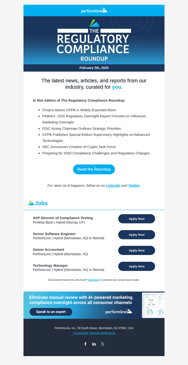 The Regulatory Compliance Roundup - 2/5/25