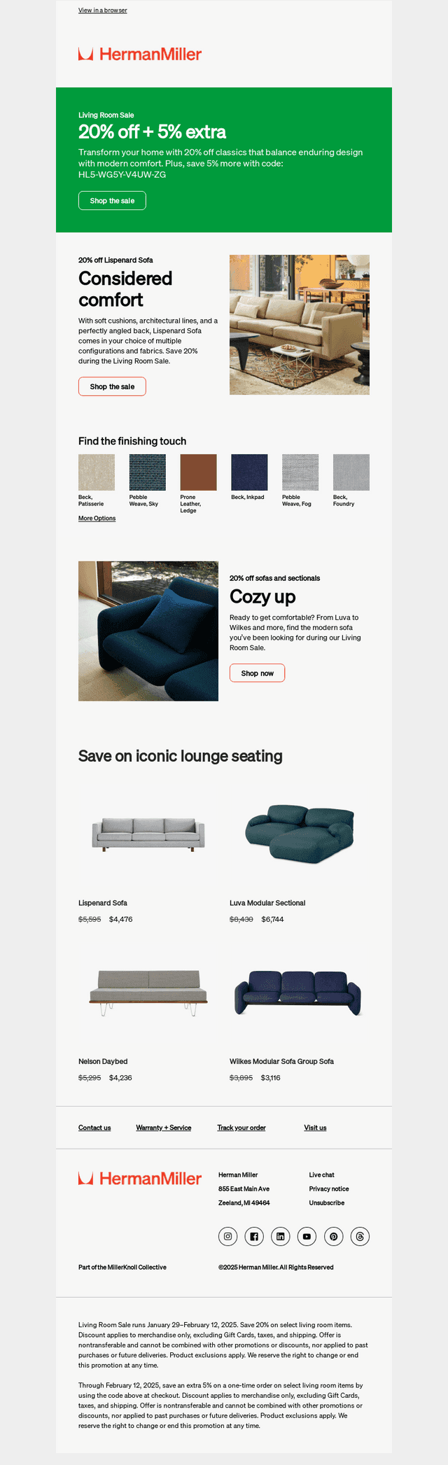Save 20% + extra 5% off sale items