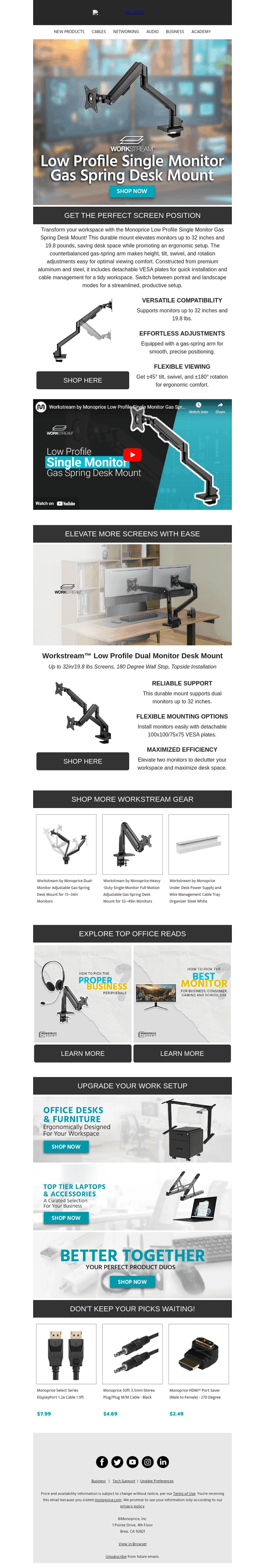 Work Smarter with Workstream™ Desk Mounts! 🖥️