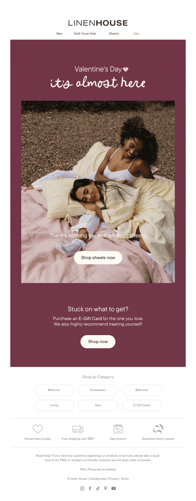 V'Day – fresh sheets are sexy!
