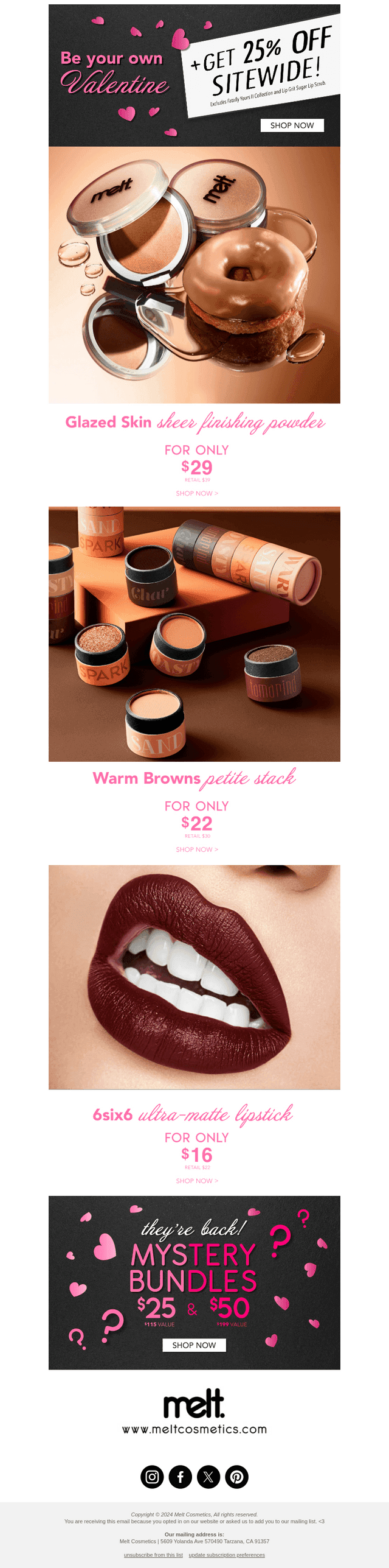 Melt Cosmetics email from Thu, Feb 6, 2025