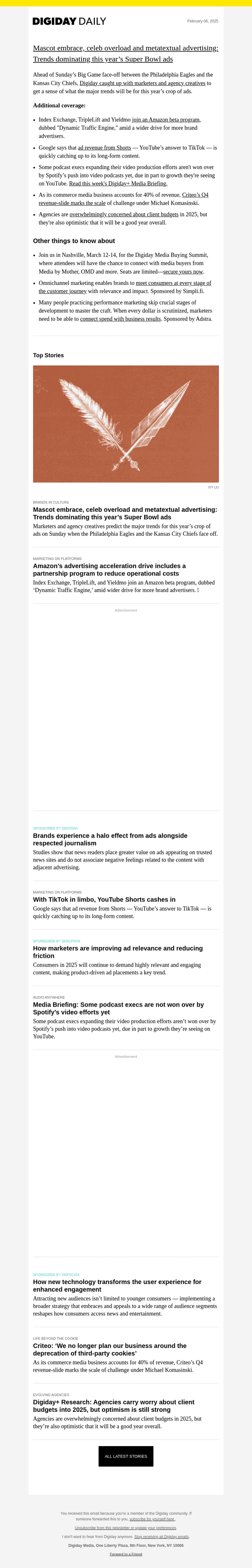 Digiday email from Thu, Feb 6, 2025
