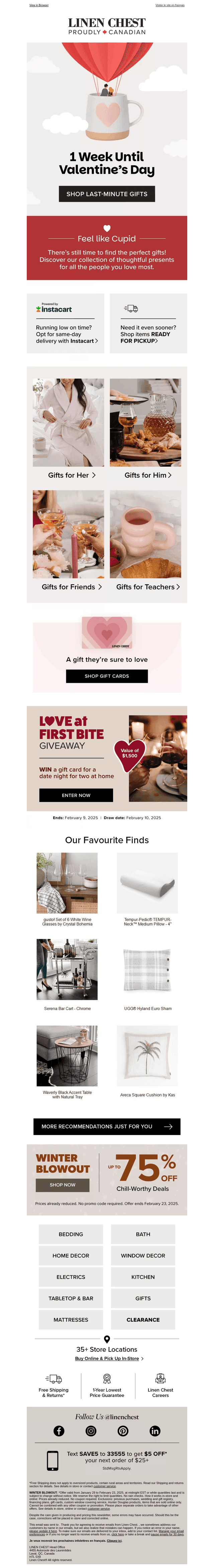 Linen Chest email from Thu, Feb 6, 2025