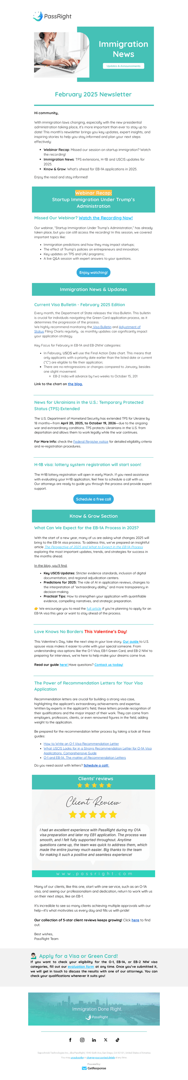 PassRight email from Thu, Feb 6, 2025