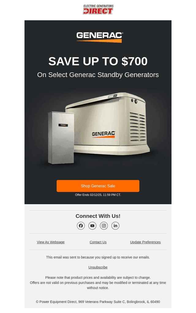 📢 Save 10% Off Generac Standby Generators