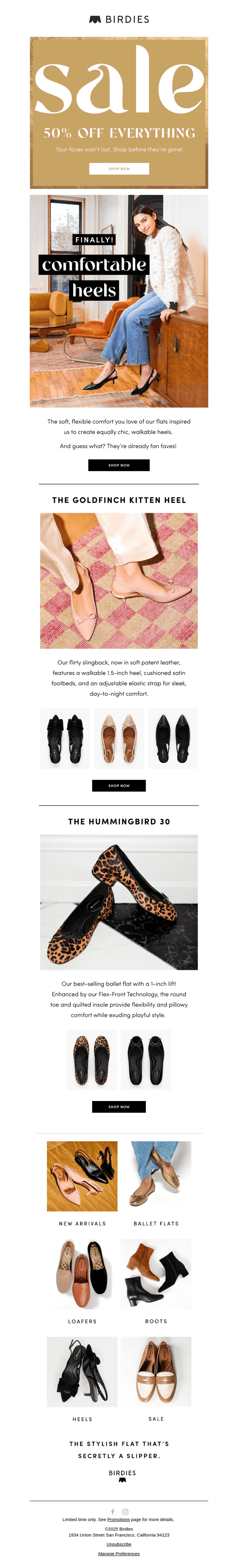 Flirty slingbacks + more at 50% off