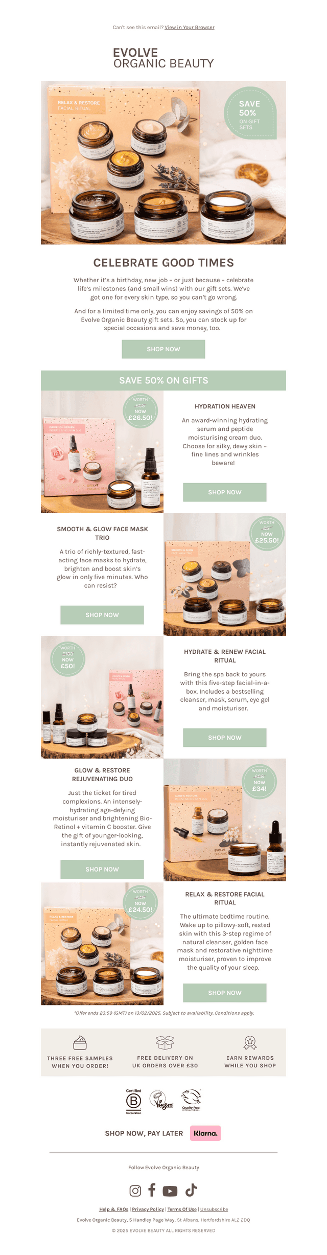 Save 50% on gift sets 😍