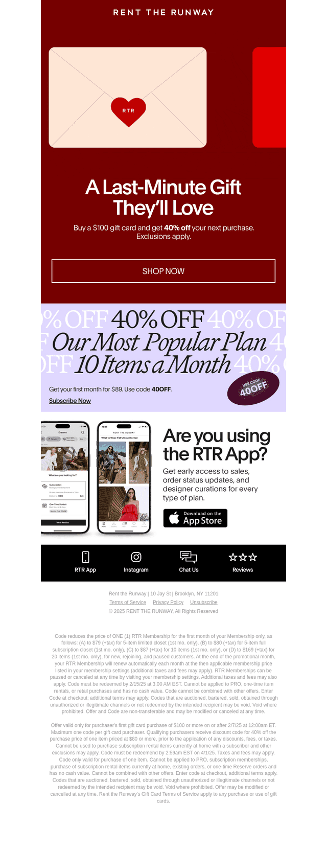 Rent the Runway email from Fri, Feb 7, 2025