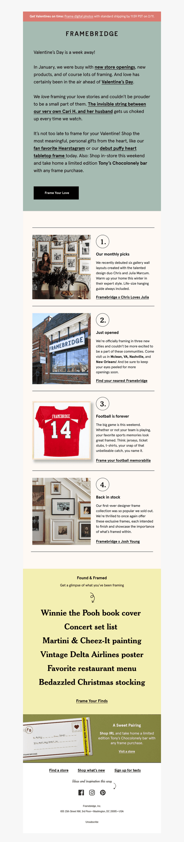 The Framebridge Flyer: February