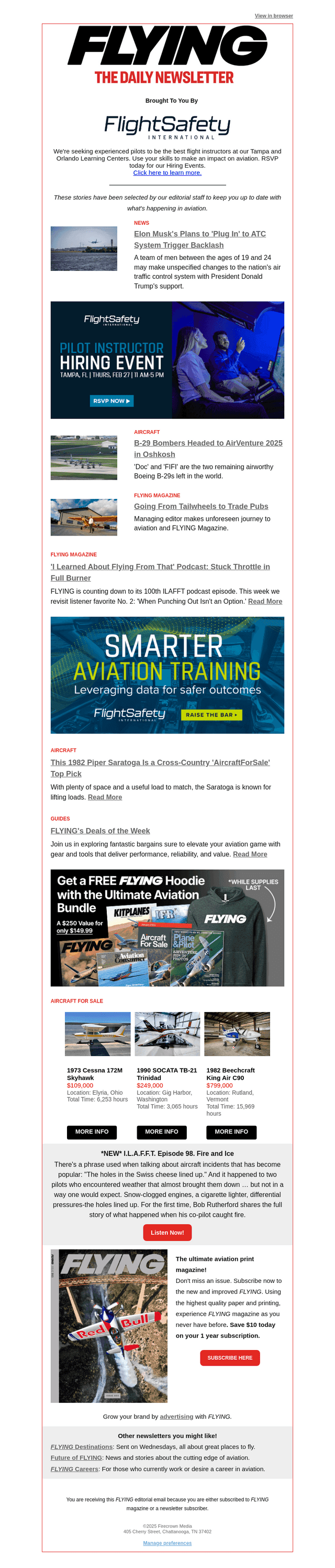 Flying Magazine email from Fri, Feb 7, 2025