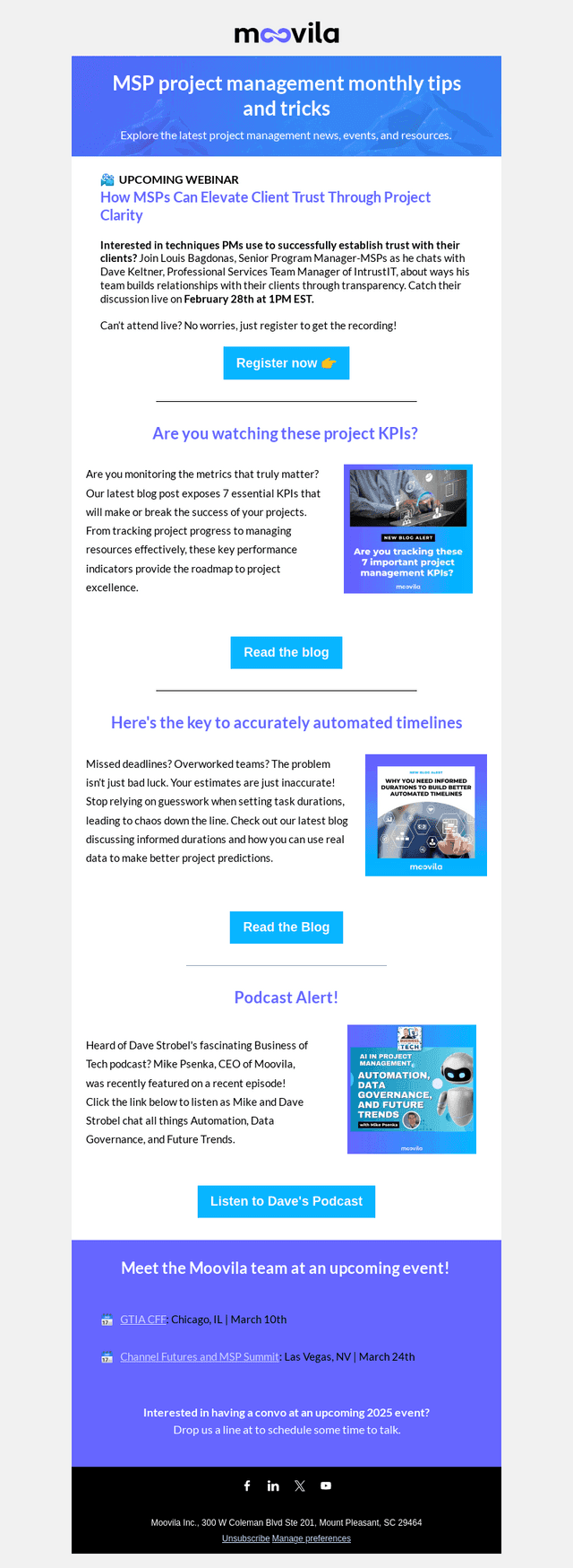 Podcasts, KPIs, webinars, and more!