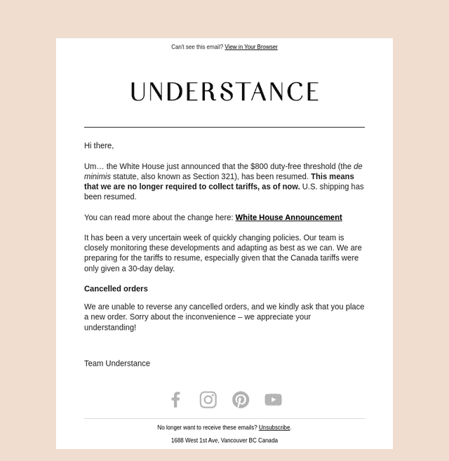 Important Update: U.S. shipping has been resumed!