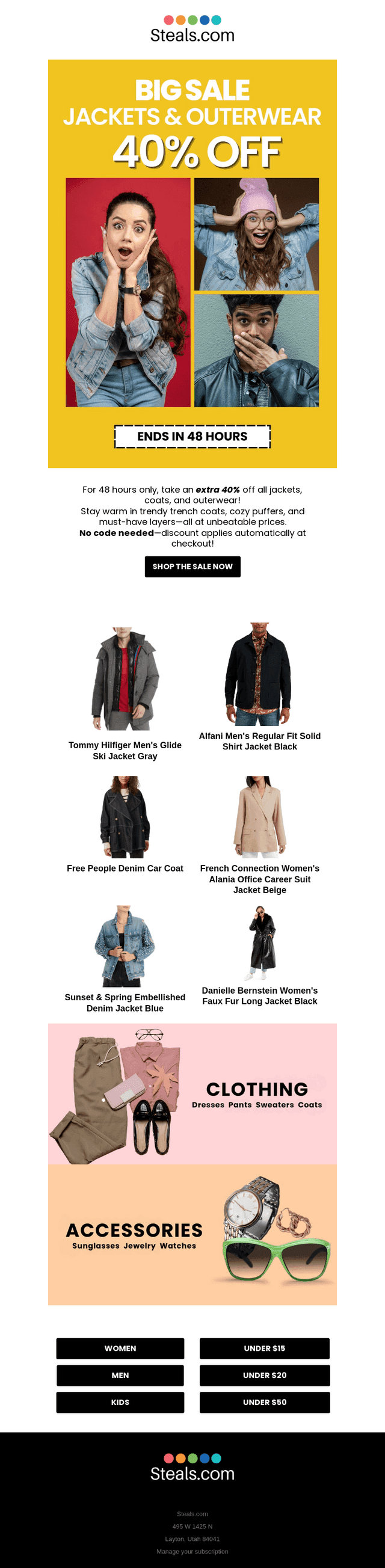 48 Hours Only: 40% Off Jackets & Outerwear ⚠️
