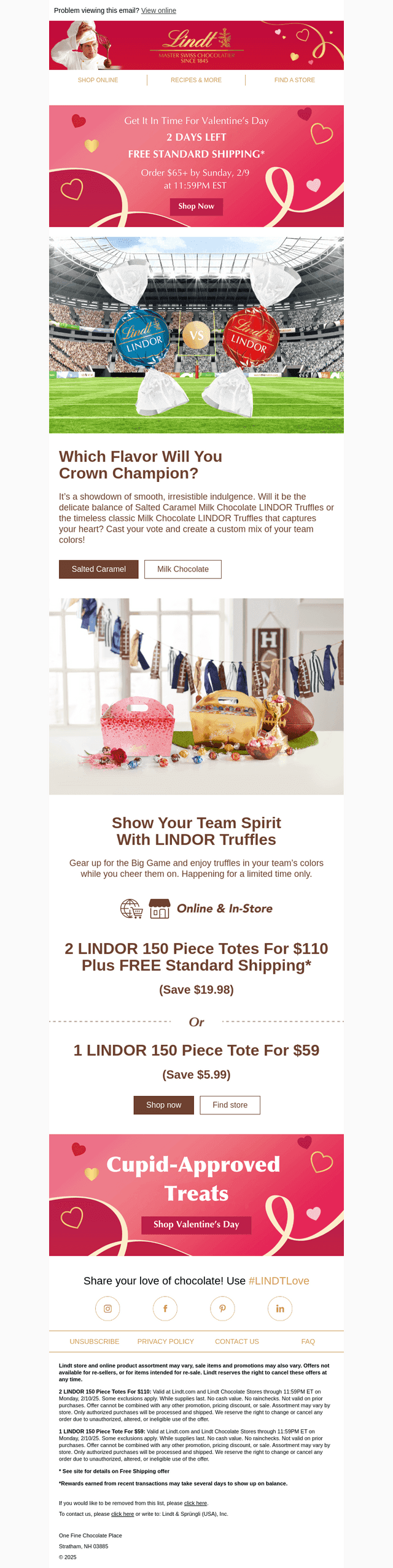 Touchdown! 🙌 Save BIG on LINDOR 150pc Totes