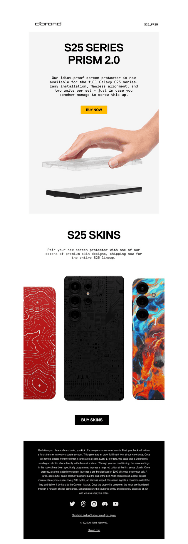 An idiot-proof screen protector for your S25