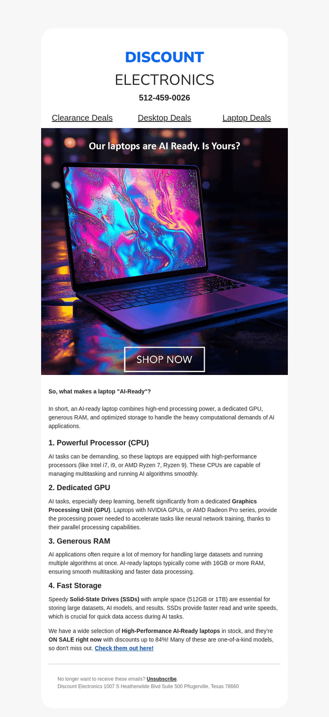 AI-Ready Laptops are here - Up to 84% Off!