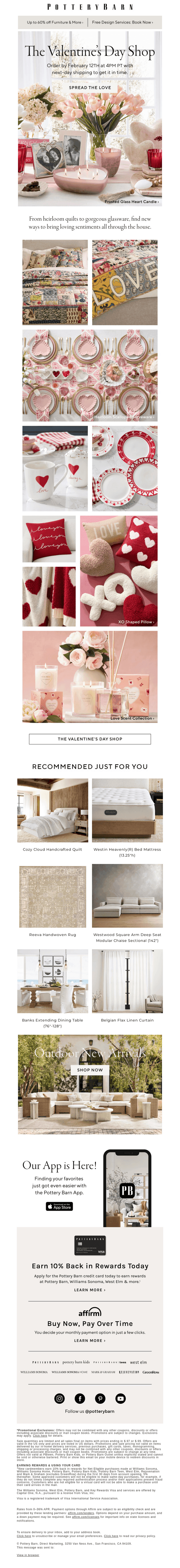Pottery Barn email from Sun, Feb 9, 2025