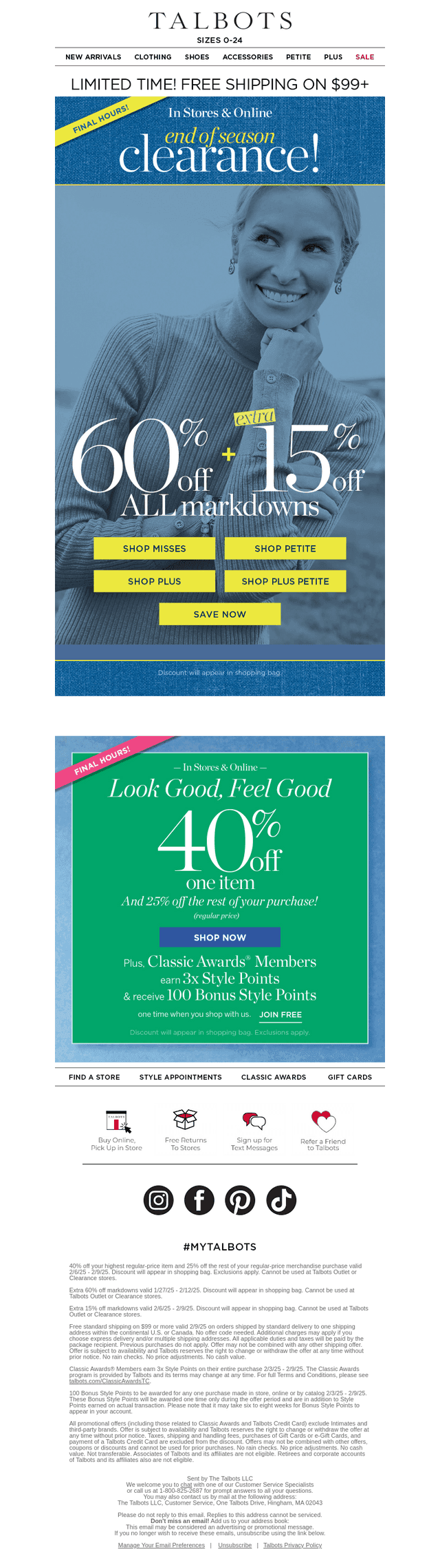Final Hours! Extra 60% + 15% off markdowns
