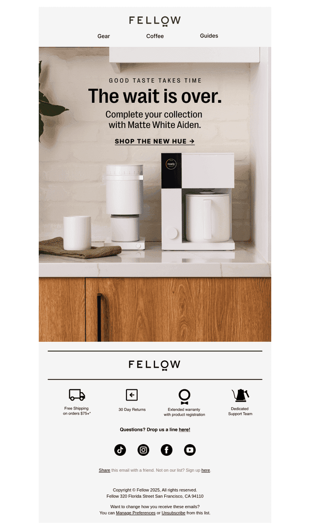 It’s official: Matte White Aiden is here