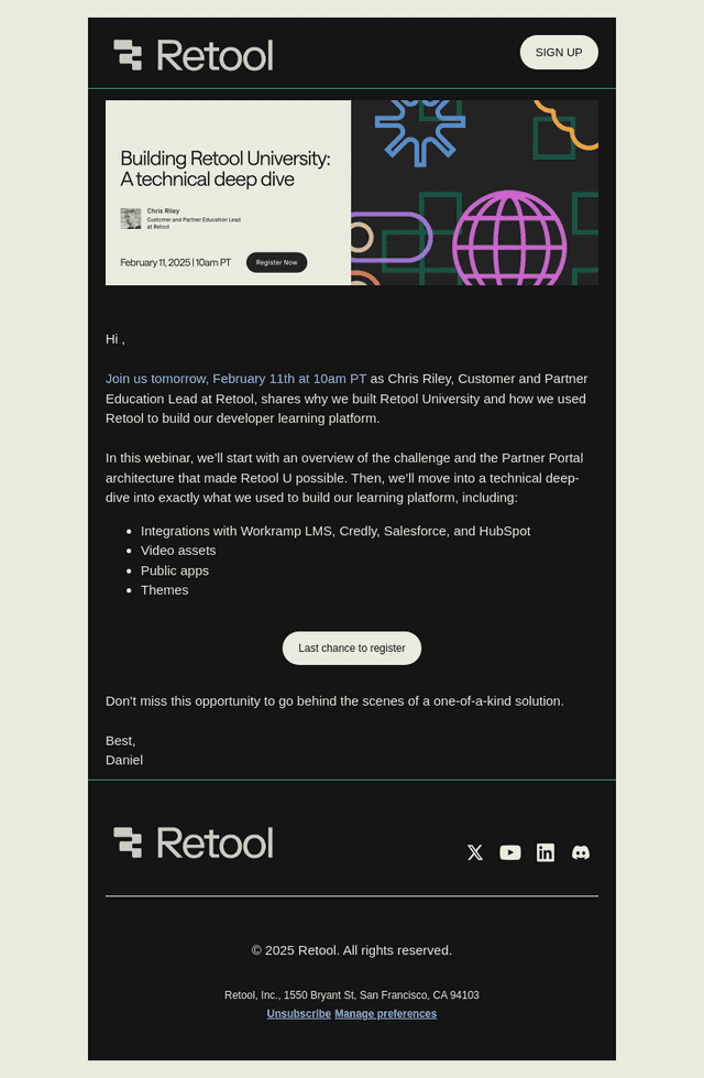[Tomorrow] How we built Retool University on Retool - A technical deep dive