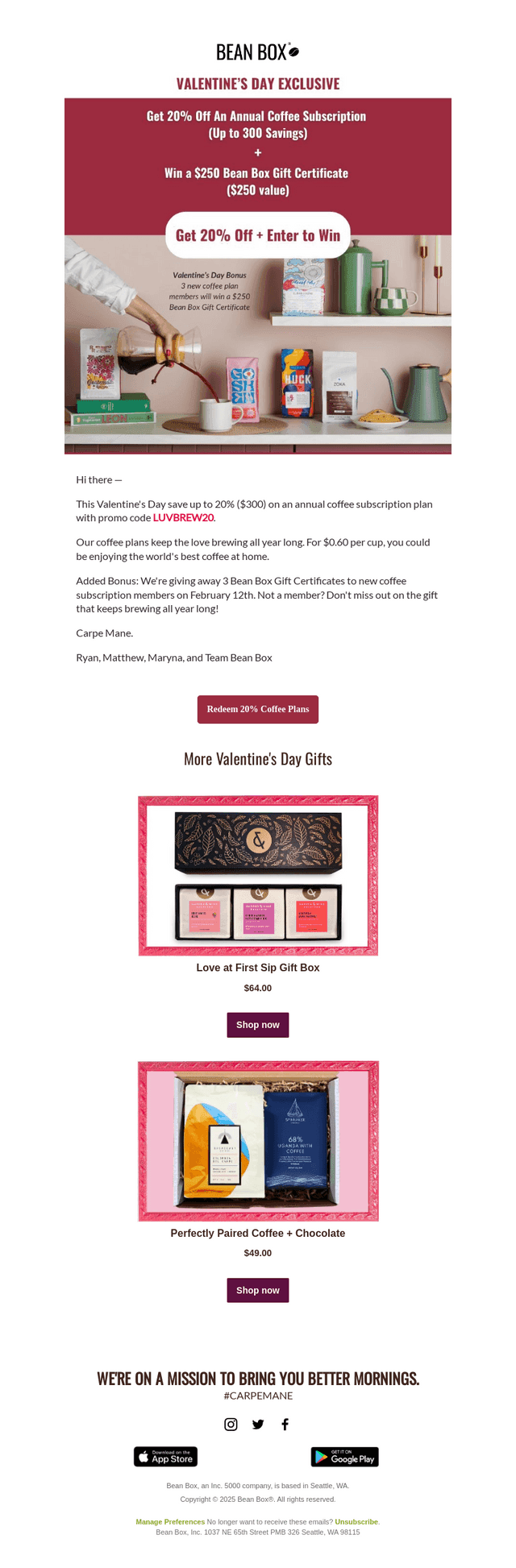 ENDS SOON: Save up to $300 on a Coffee Plan ☕💘