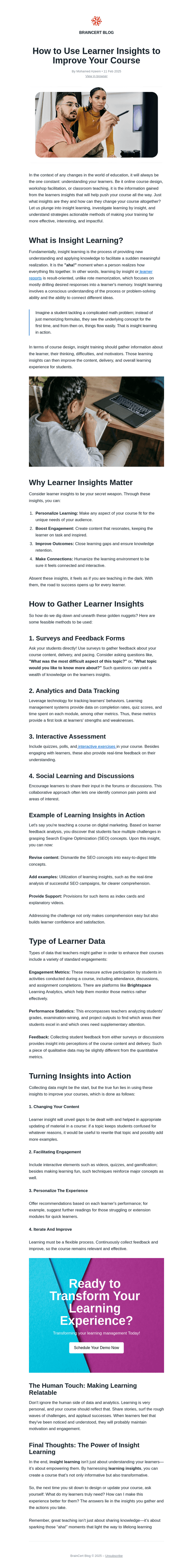 How to Use Learner Insights to Improve Your Course