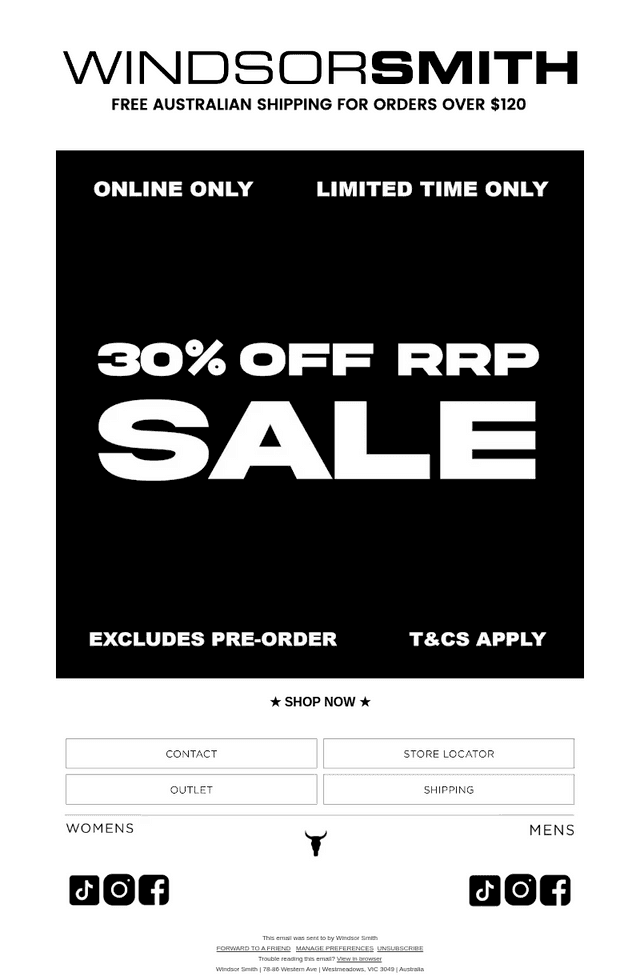 30% OFF ONLINE ONLY STARTS NOW