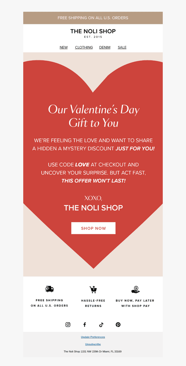 Noli Yoga email from Wed, Feb 12, 2025