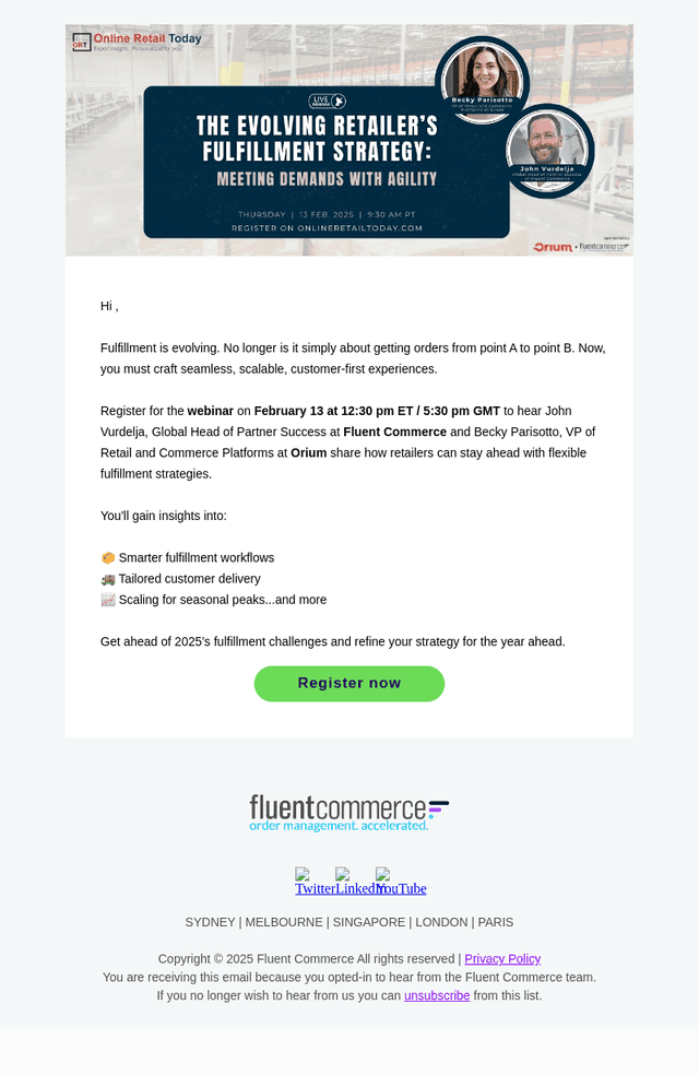 Register now! | Webinar: The Evolving Retailer's Fulfillment Strategy