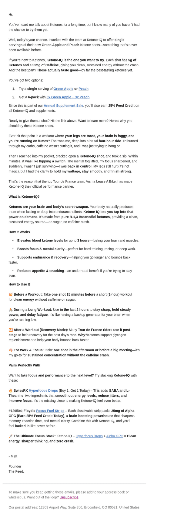 Why am I crazy about Ketones?