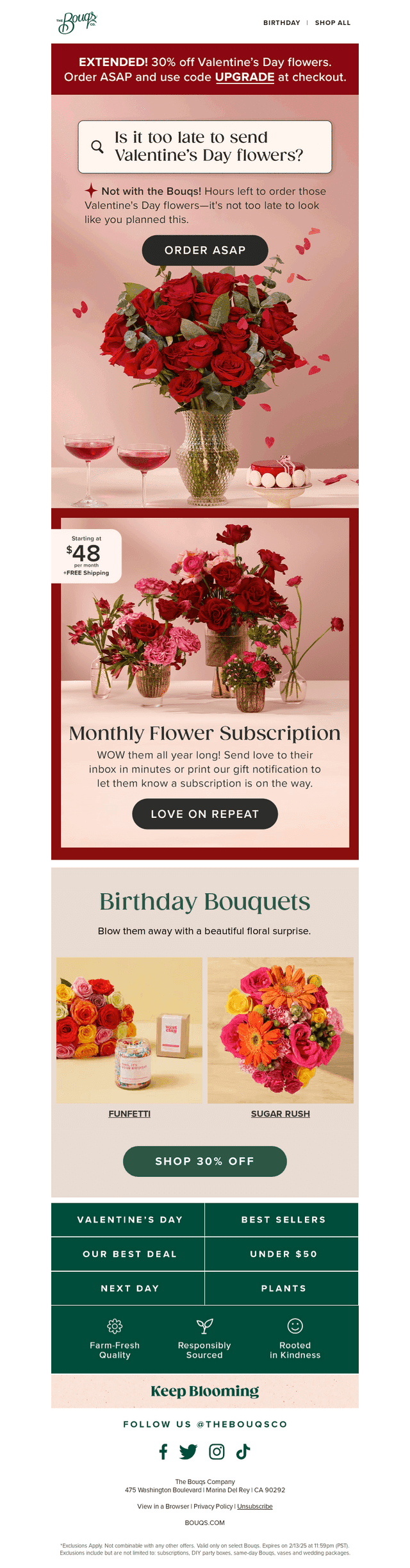❗EXTENDED: 30% off Valentine’s Day flowers❗