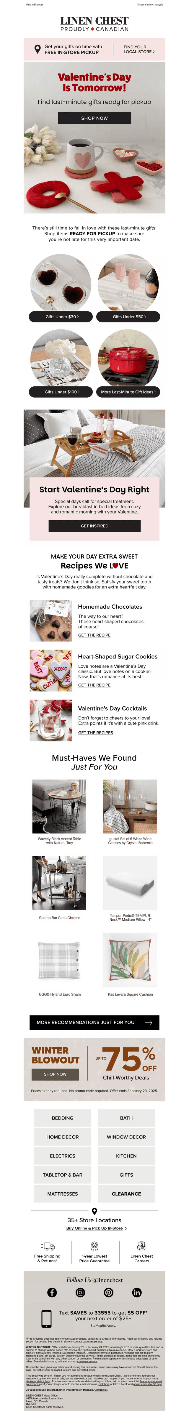 Linen Chest email from Thu, Feb 13, 2025