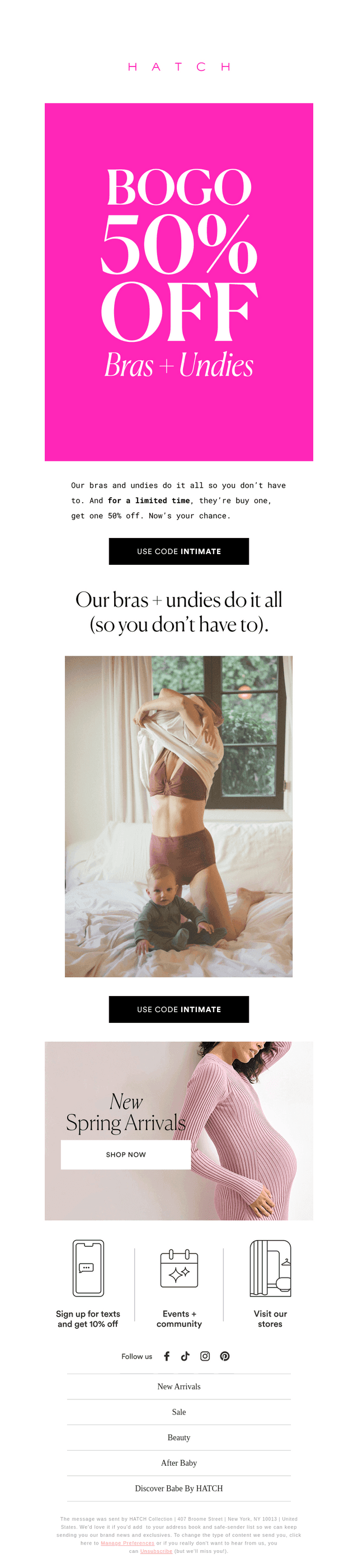 BOGO 50% Off Bras + Undies