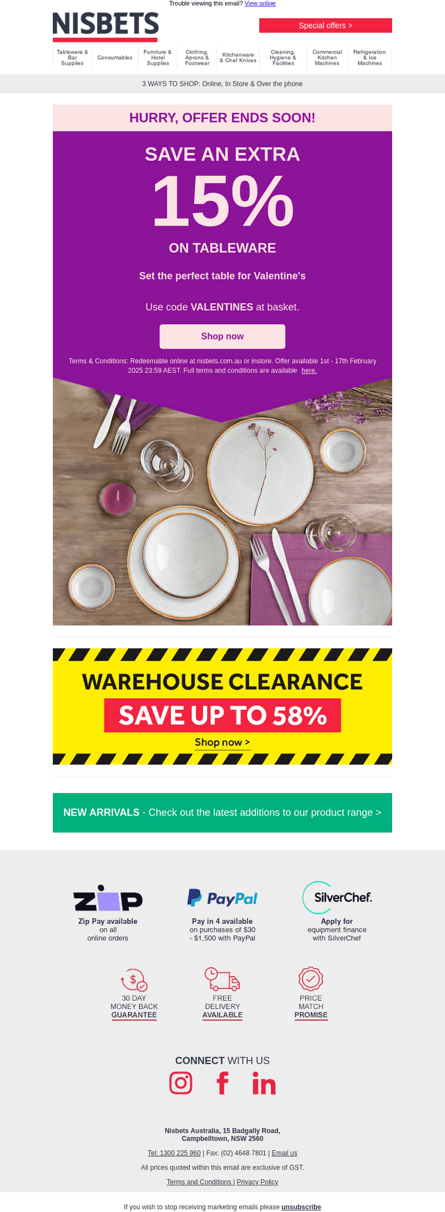 Love savings? 15% off tableware ends soon! ❤️