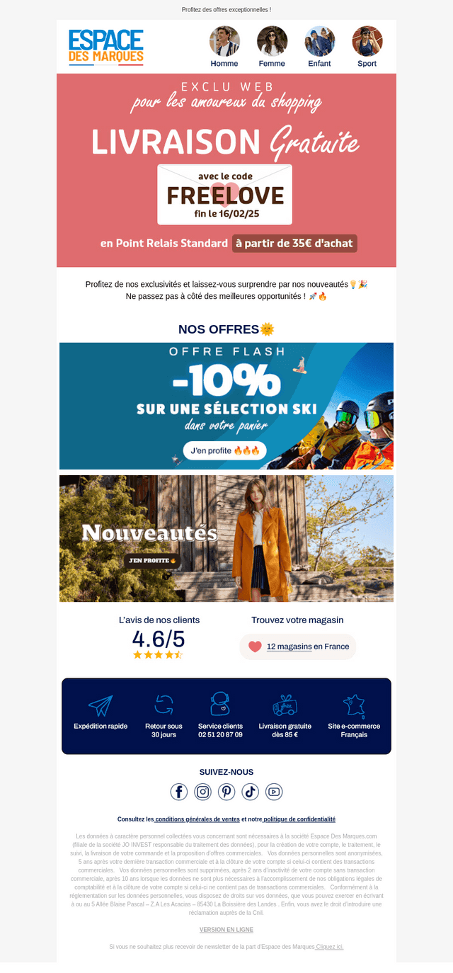LIVRAISON GRATUITE ! ❤️